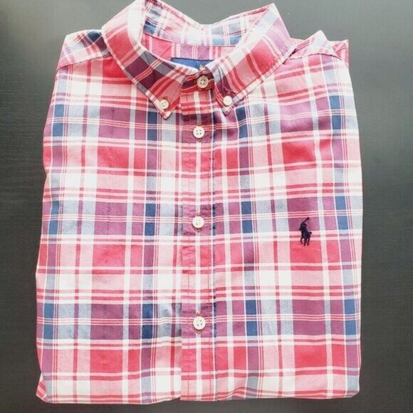 RALPH LAUREN Boys Plaid Long-sleeve Shirt Size Large 14/16 GUC - Picture 6 of 7